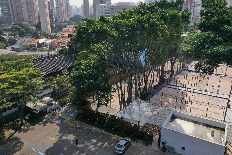 Vista aérea da estrutura esportiva